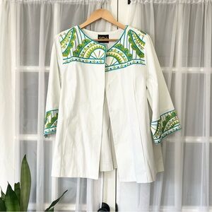 Bob Mackie Wearable Art Embroidery Detail Button Down Shirt Sz 1X